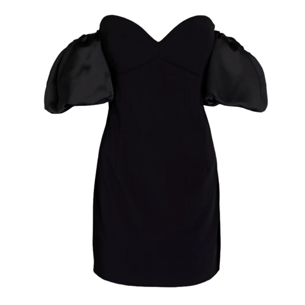 Ronny Kobo Collection Black Puff-Sleeve Mini Dress
